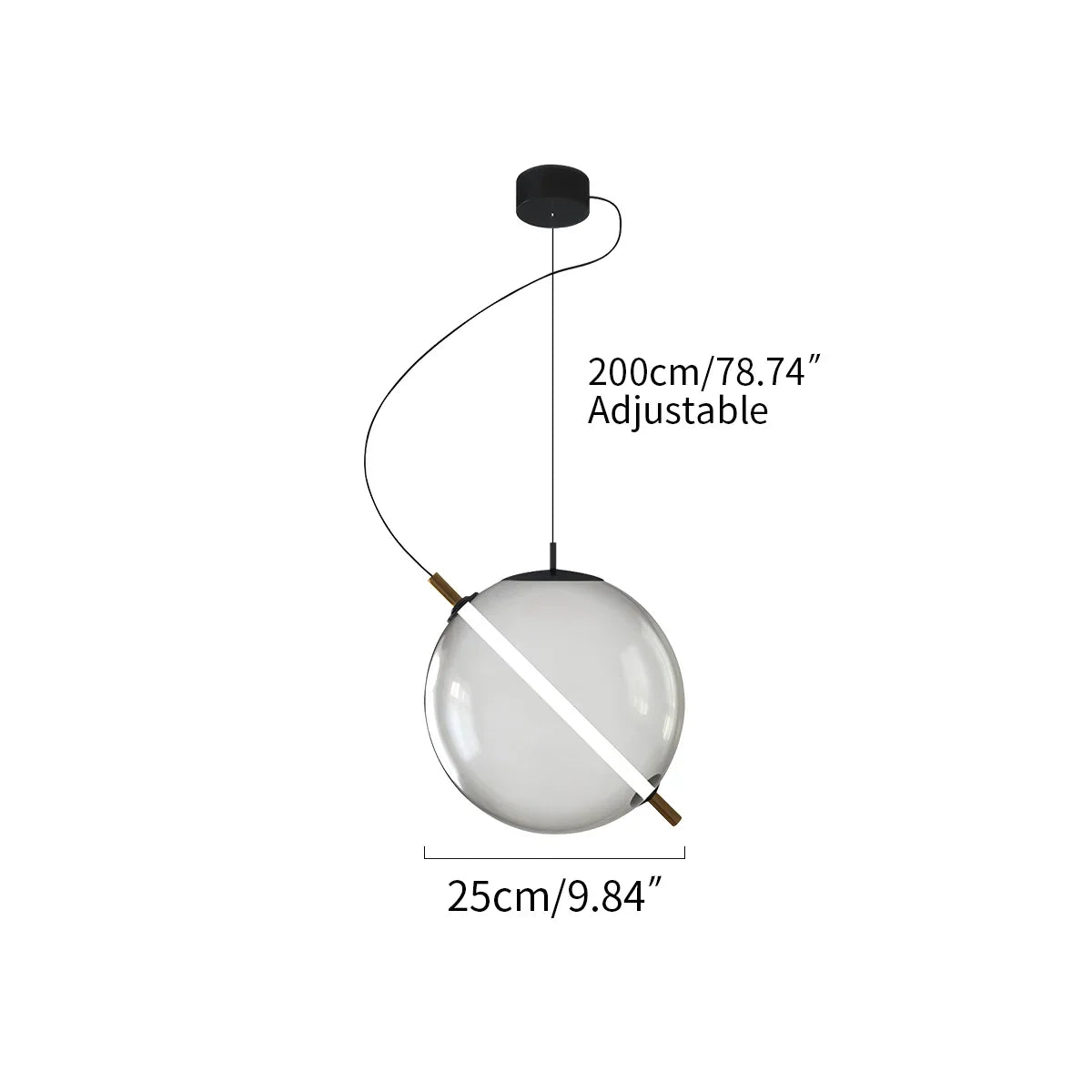 flairel Nordic Round Glass Pendant & Table Light