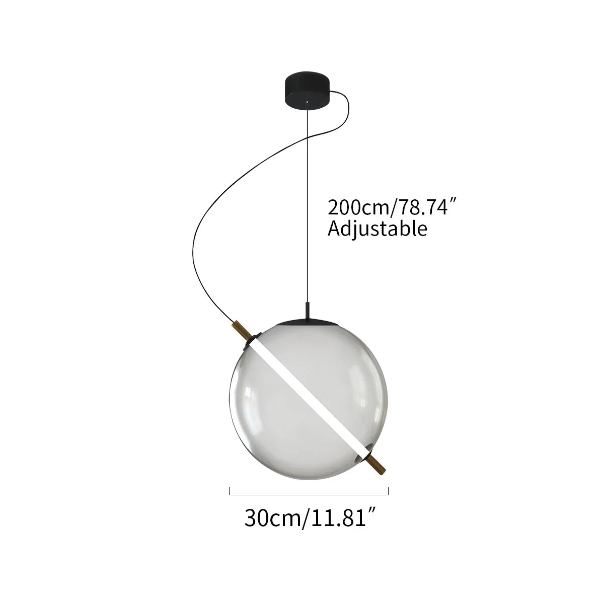 flairel Nordic Round Glass Pendant & Table Light