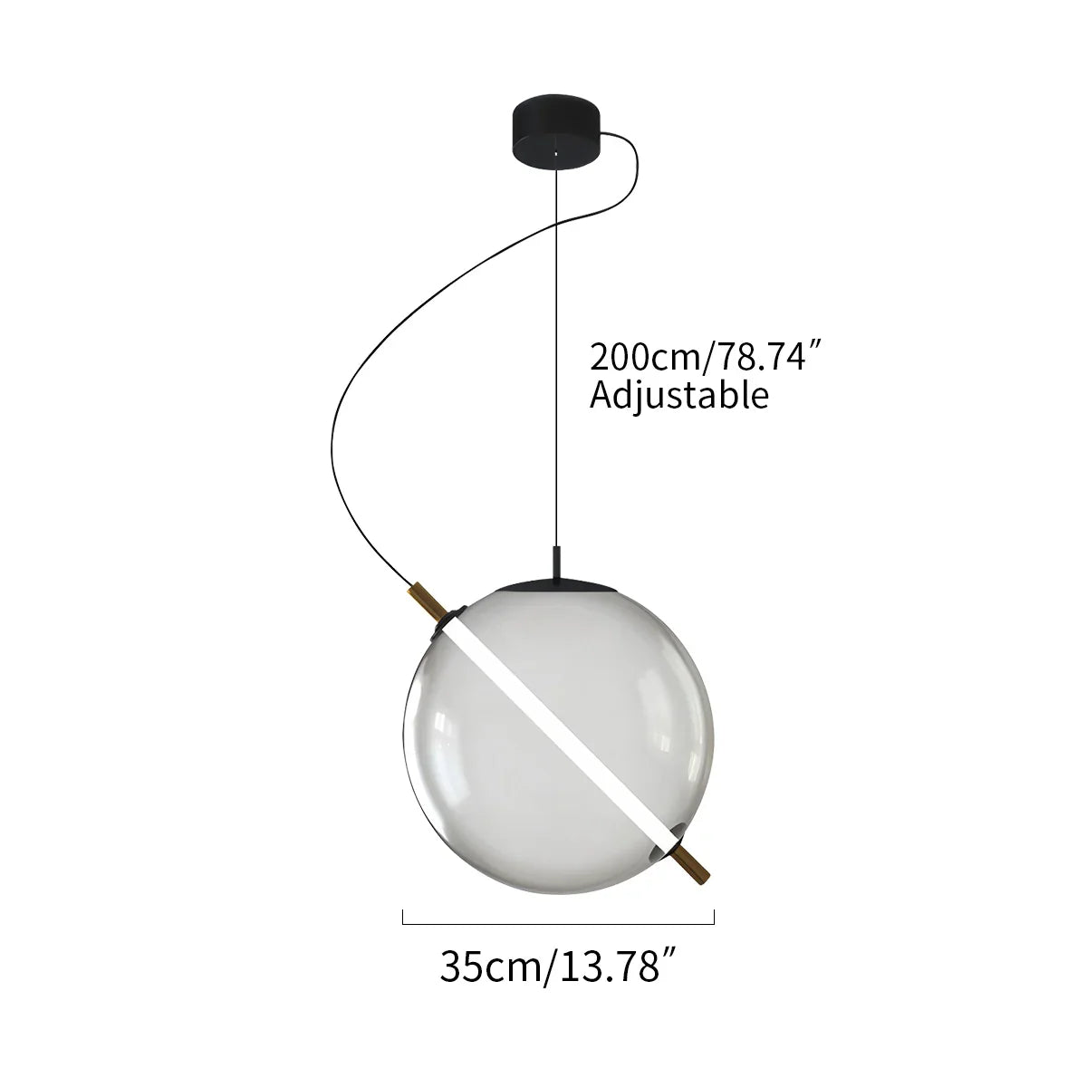 flairel Nordic Round Glass Pendant & Table Light