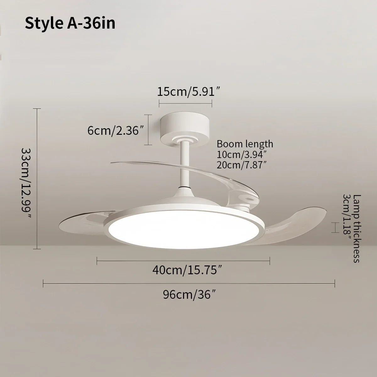 flairel Silent Remote Control White Ceiling Fan Light
