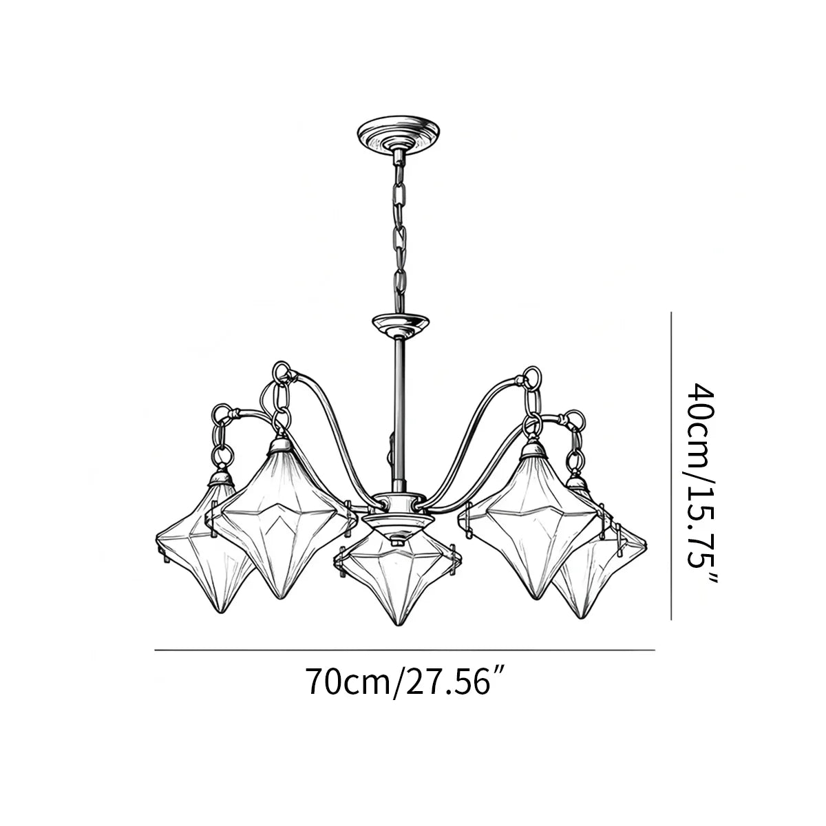 flairel Sylume Star-Shaped Chandelier for Living Room