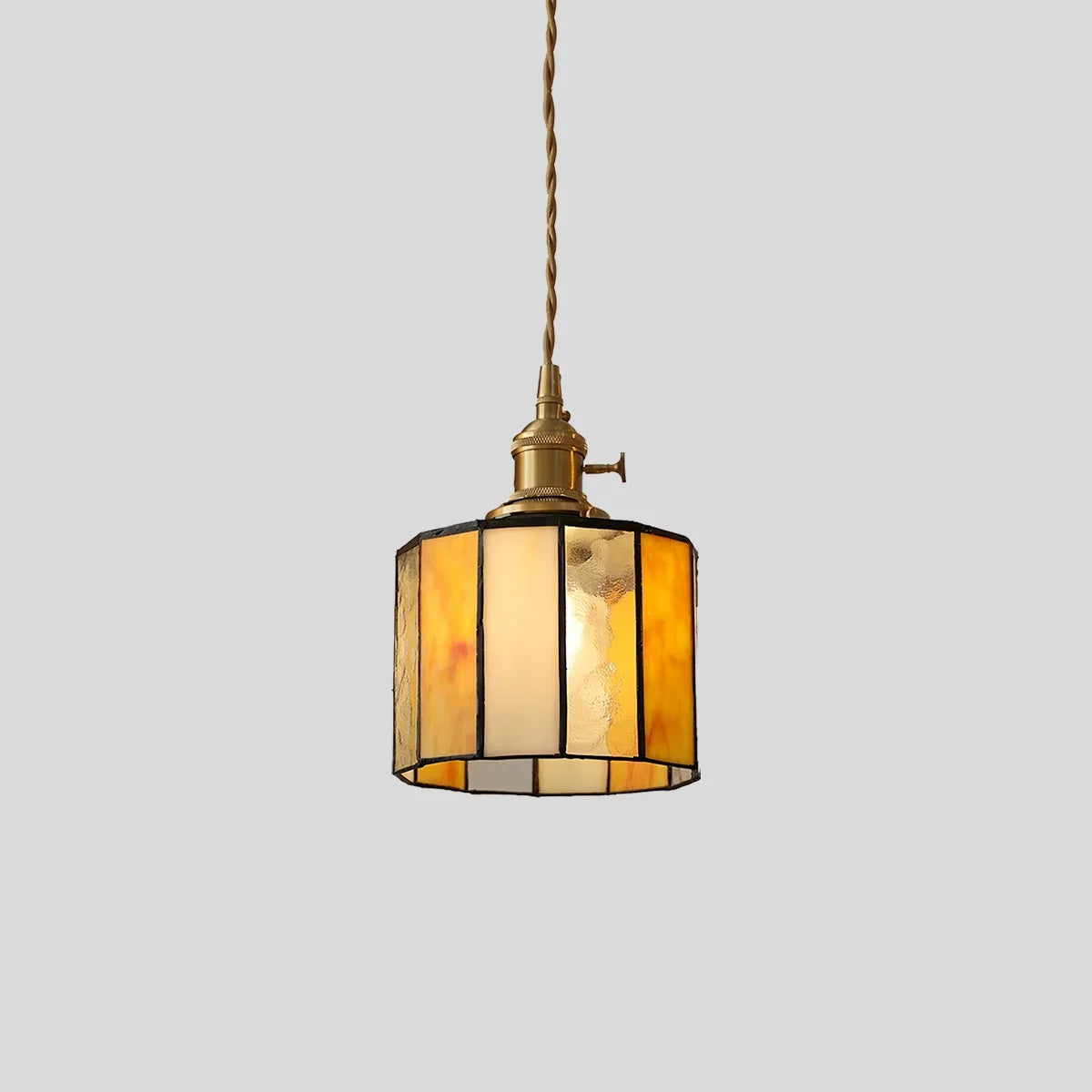 flairel Vintage Brass Glass Pendant Light