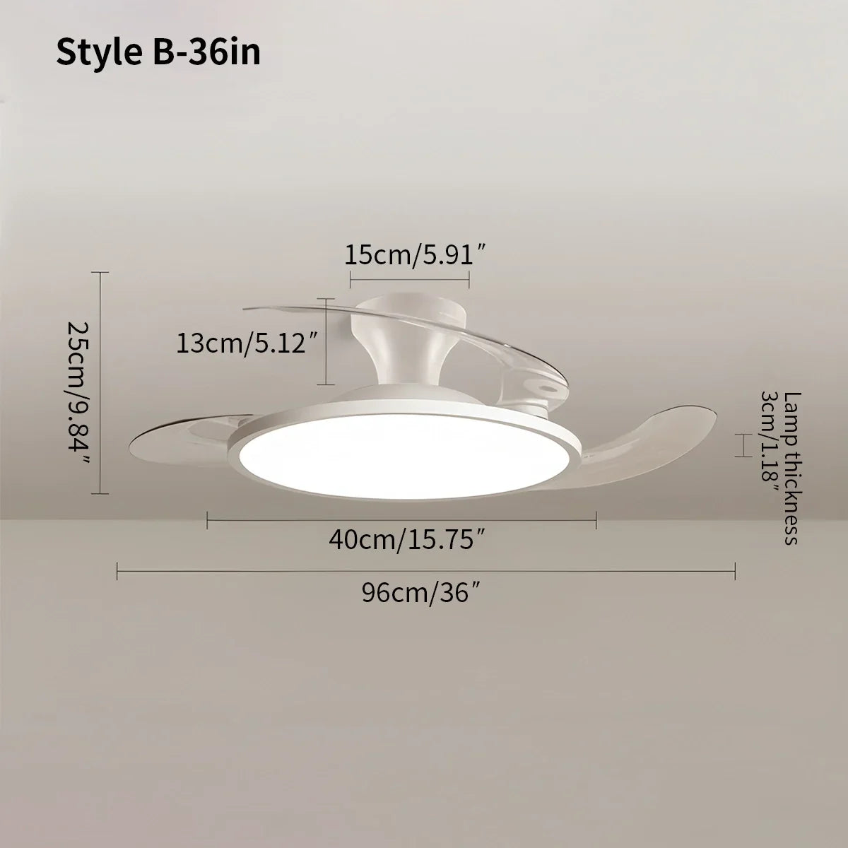 flairel Silent Remote Control White Ceiling Fan Light