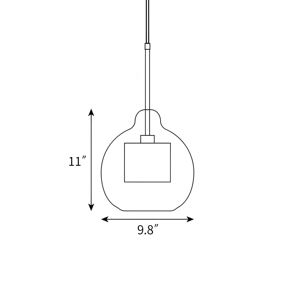 flairel Chiswick Glass Pendant Light for Kitchen Island
