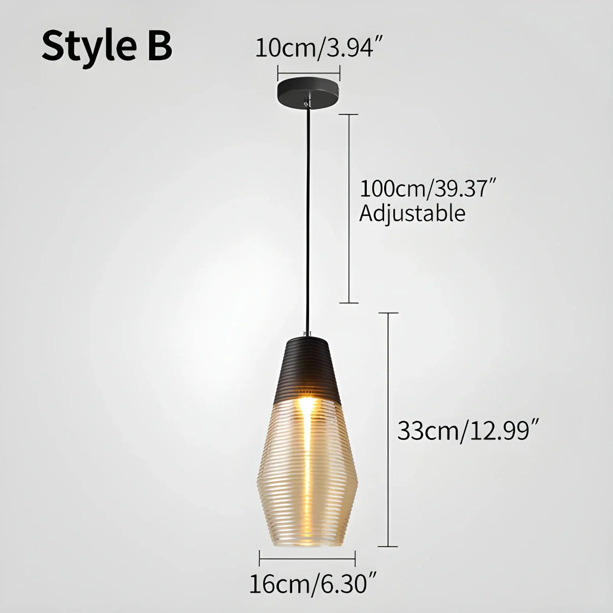 flairel Industrial Style Glass Pendant Light for Kitchen