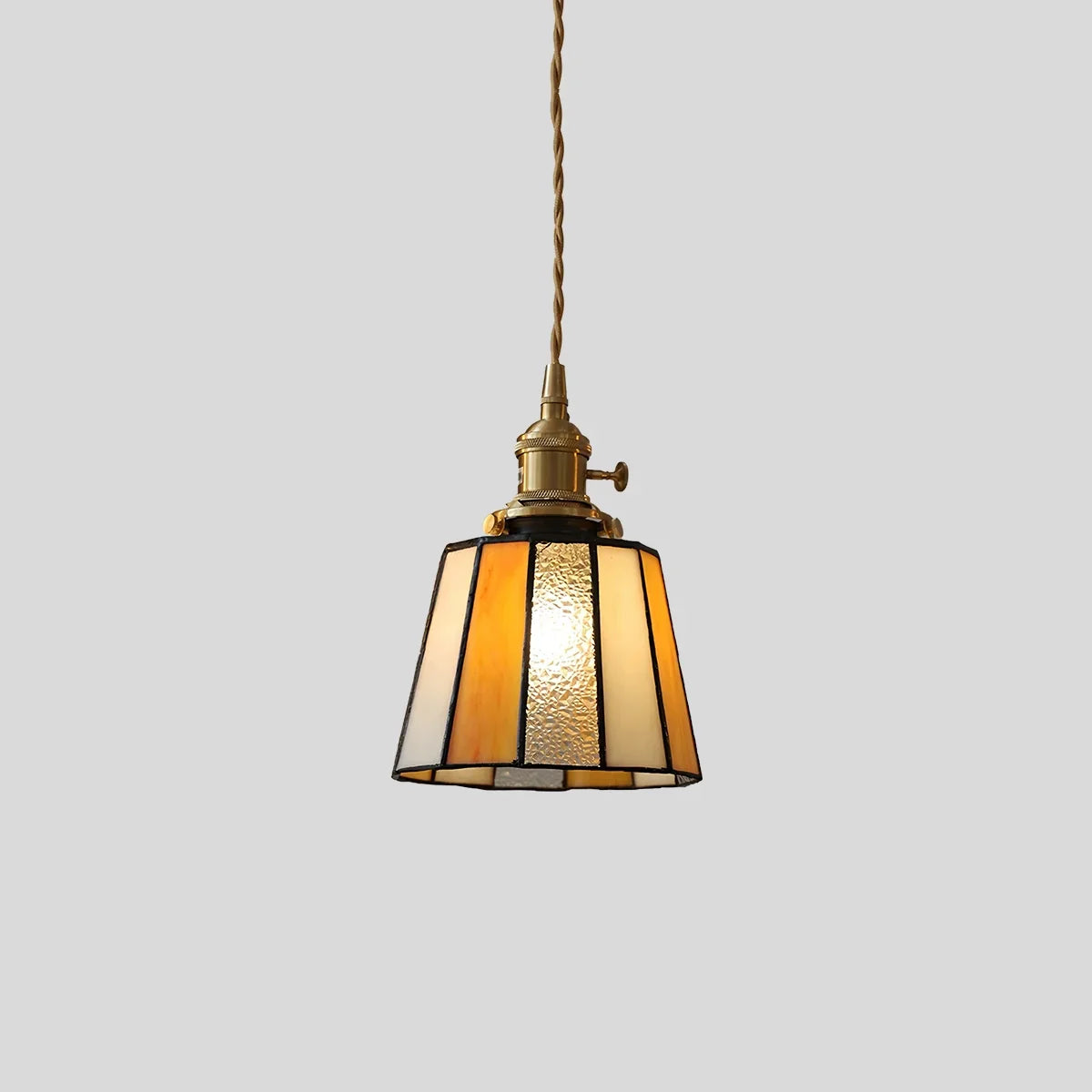 flairel Vintage Brass Glass Pendant Light