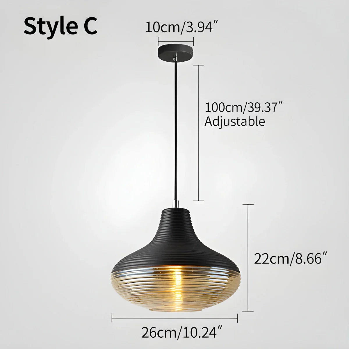 flairel Industrial Style Glass Pendant Light for Kitchen