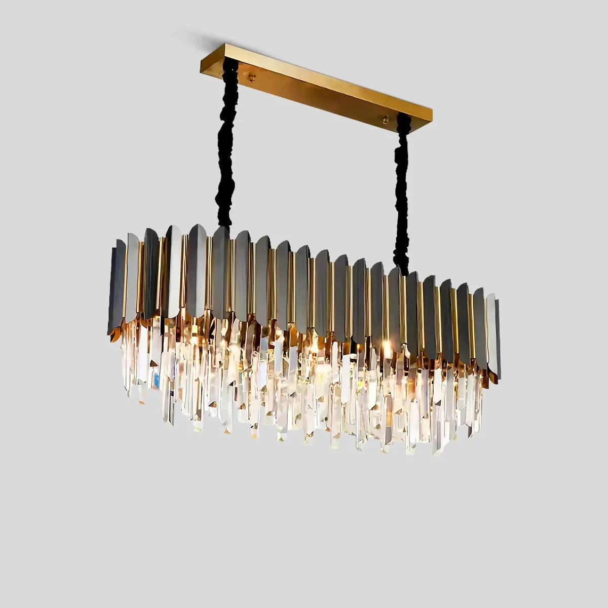 flairel Modern Black Gold Luxury Crystal Chandelier