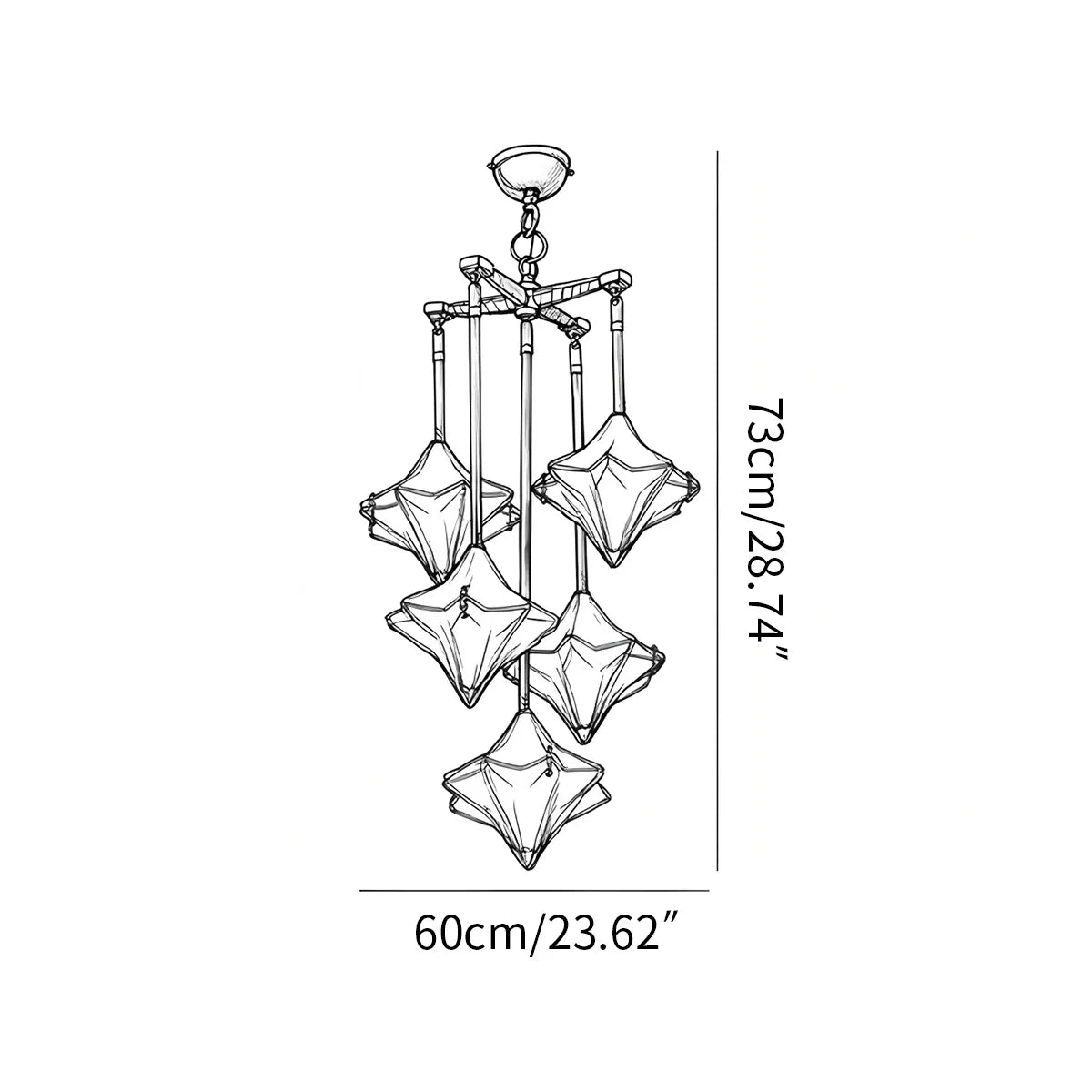 flairel Sylume Star-Shaped Chandelier for Living Room