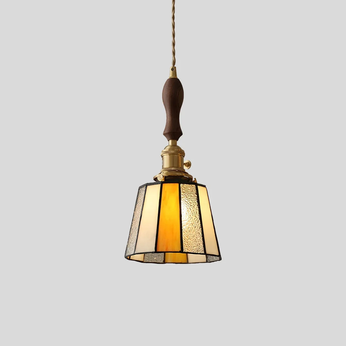 flairel Vintage Brass Glass Pendant Light