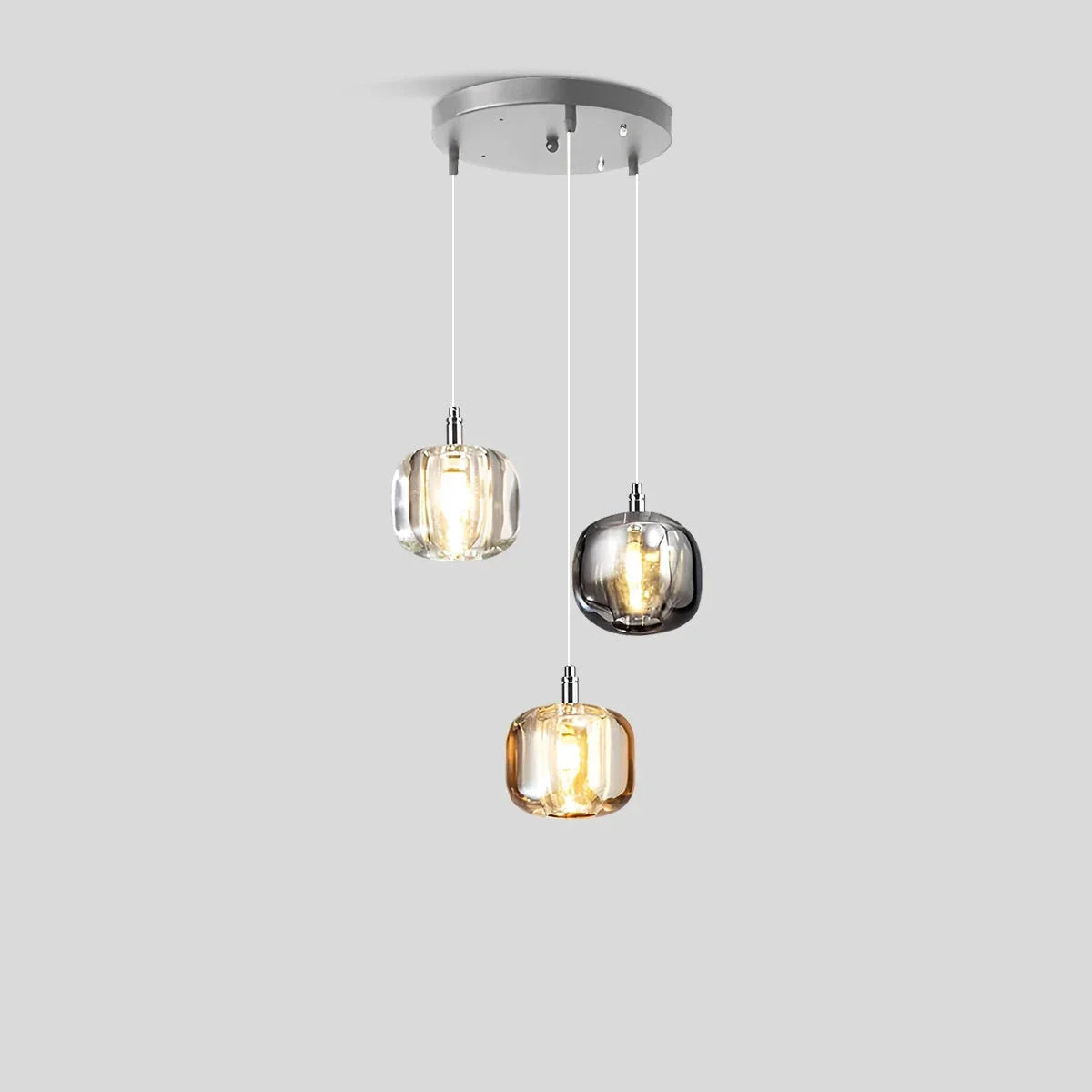 flairel Colored Glass Multi Pendant Chandelier