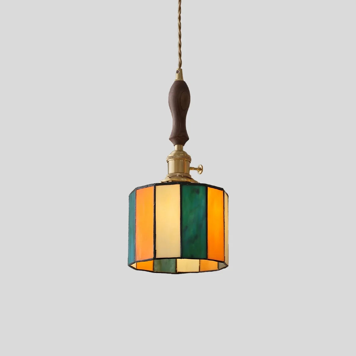 flairel Vintage Brass Glass Pendant Light