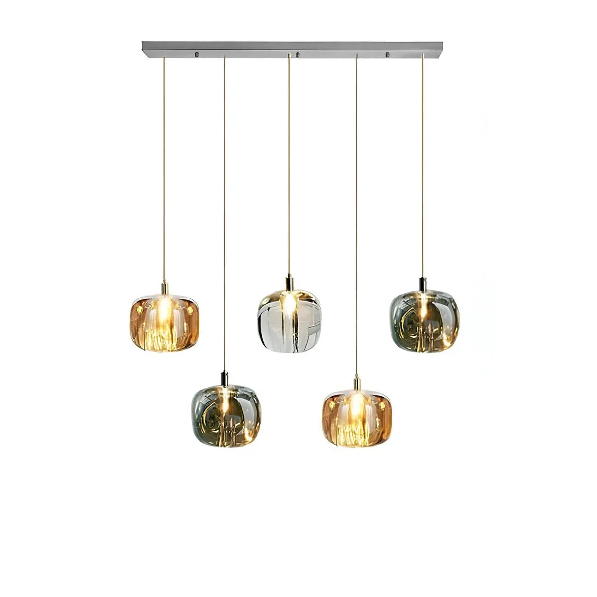 flairel Colored Glass Multi Pendant Chandelier