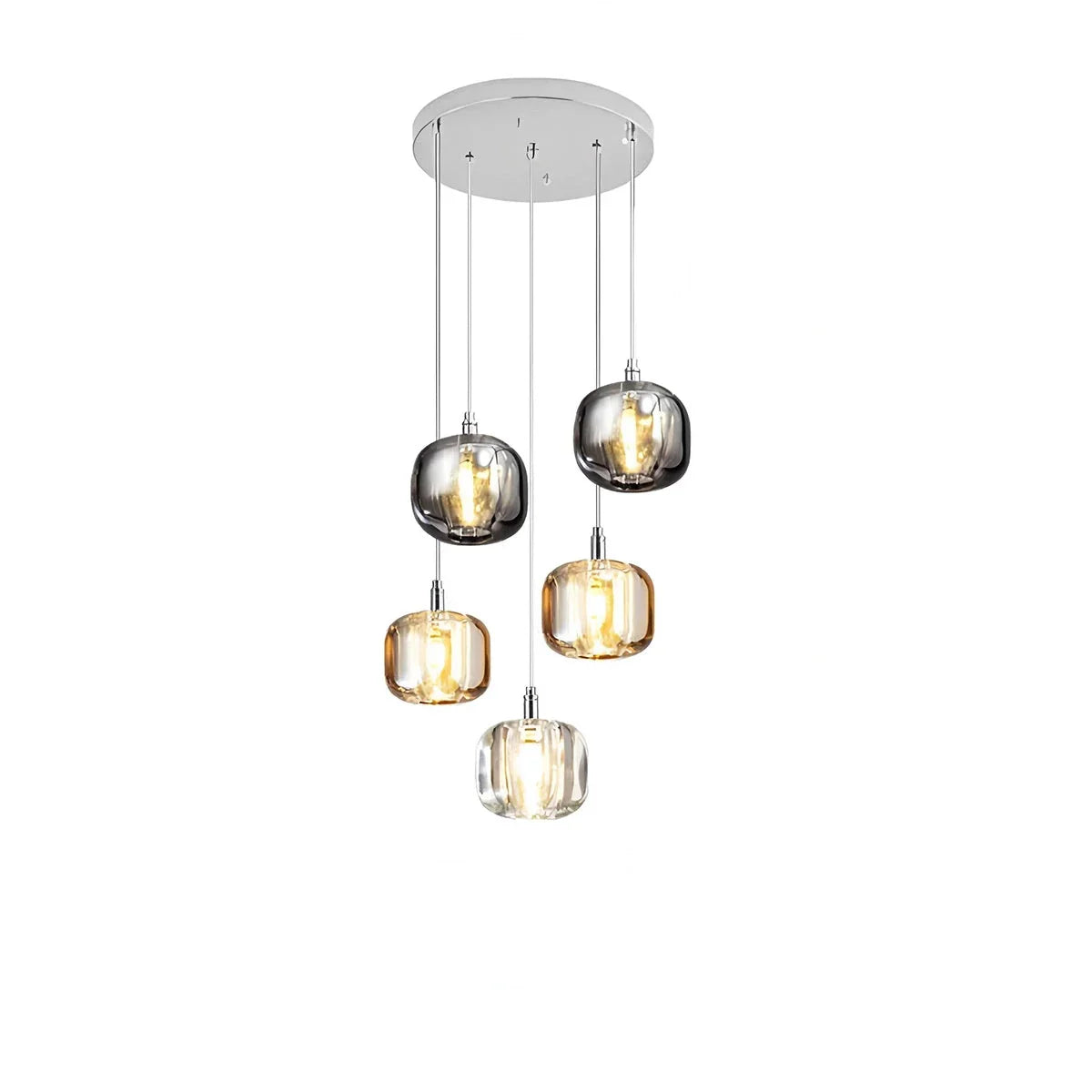 flairel Colored Glass Multi Pendant Chandelier