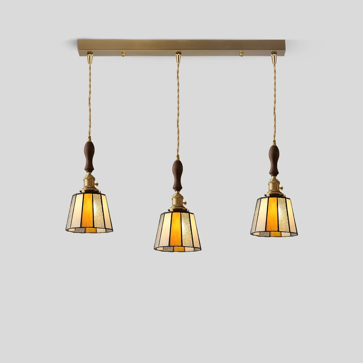 flairel Vintage Brass Glass Pendant Light