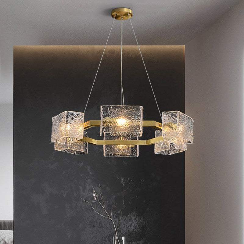 flairel Textured Glass Round Chandelier
