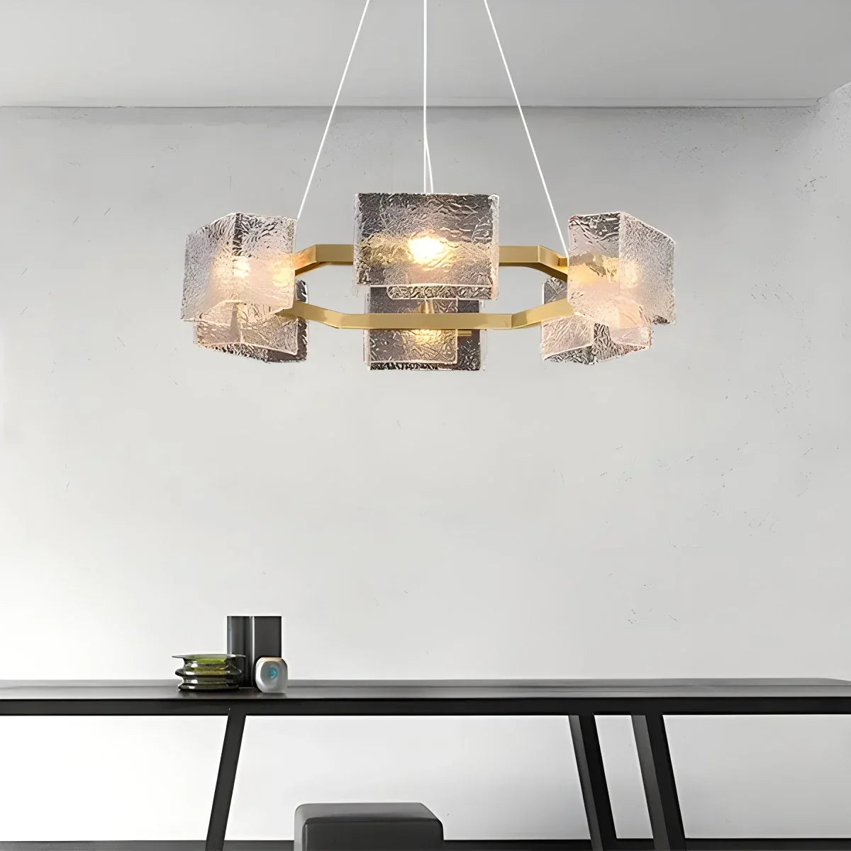 flairel Textured Glass Round Chandelier