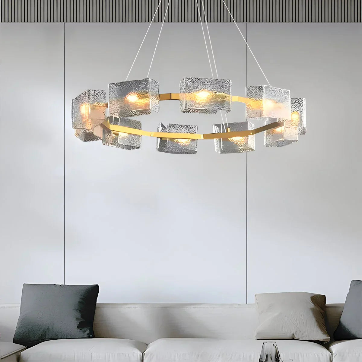 flairel Textured Glass Round Chandelier