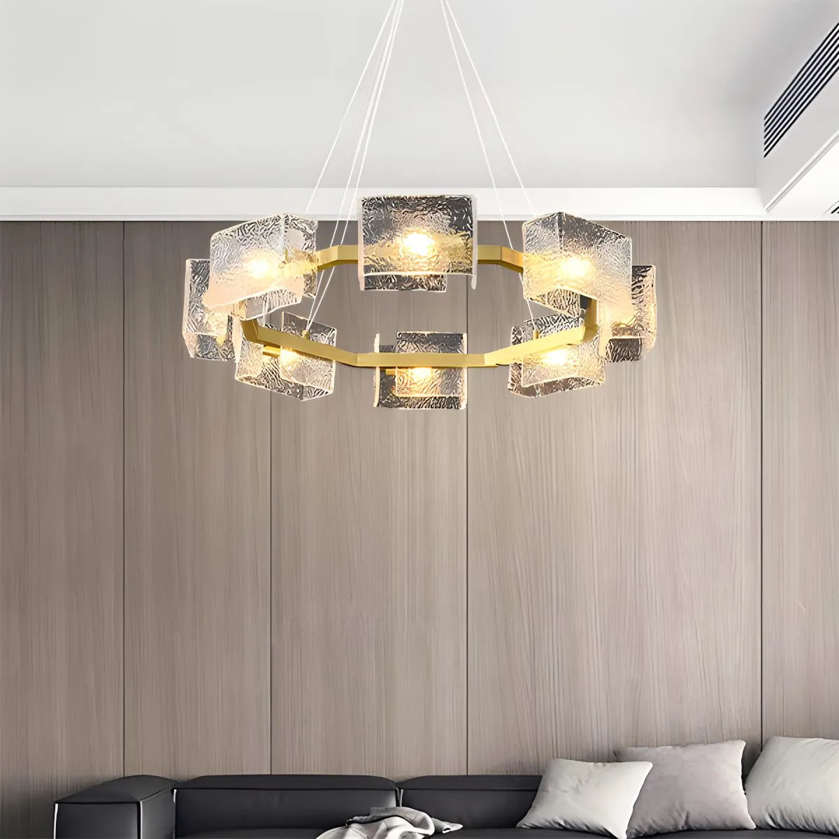 flairel Textured Glass Round Chandelier