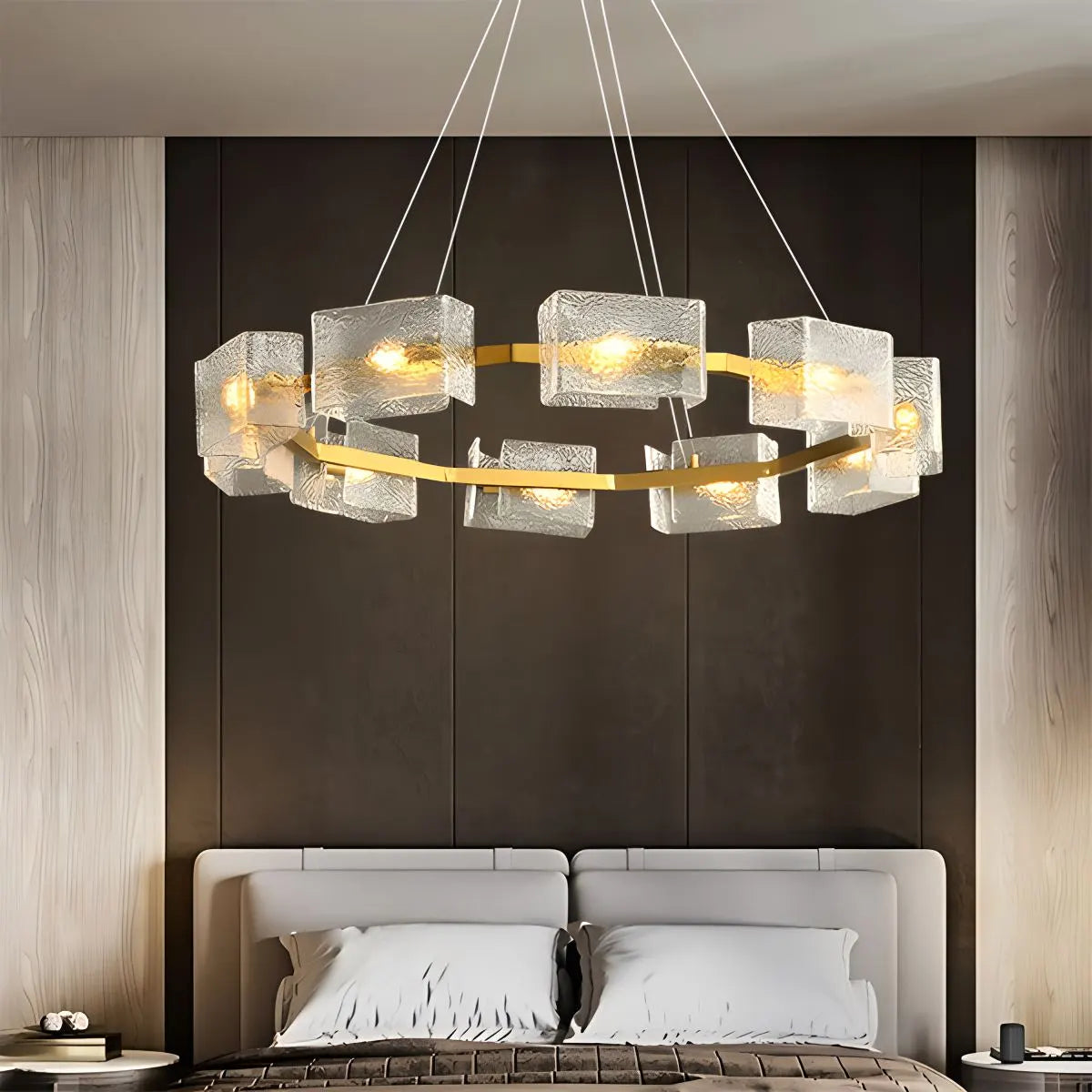 flairel Textured Glass Round Chandelier