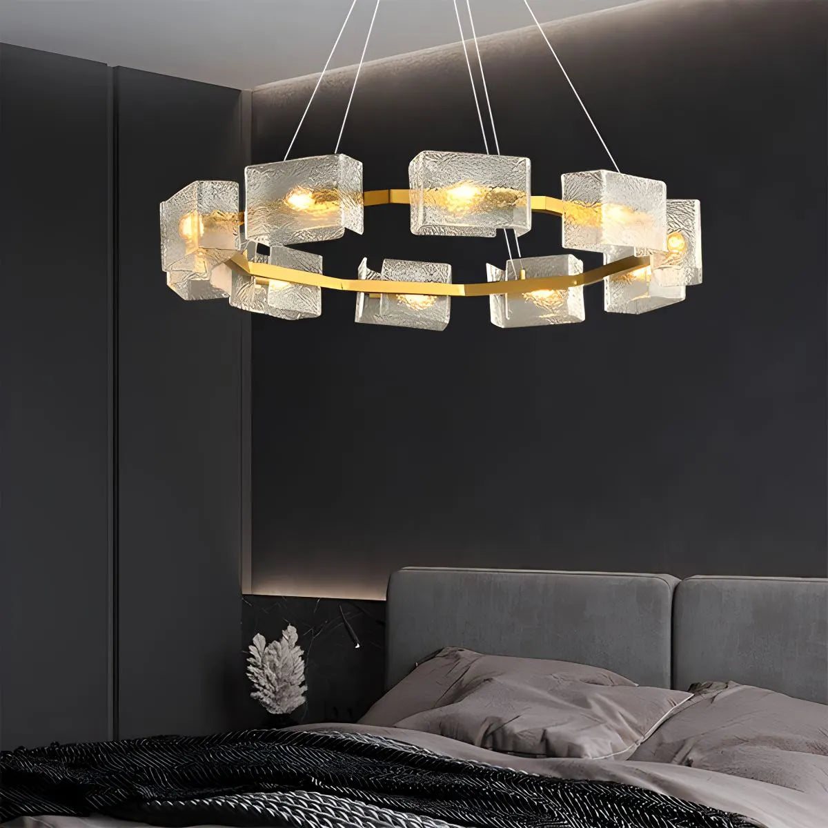 flairel Textured Glass Round Chandelier