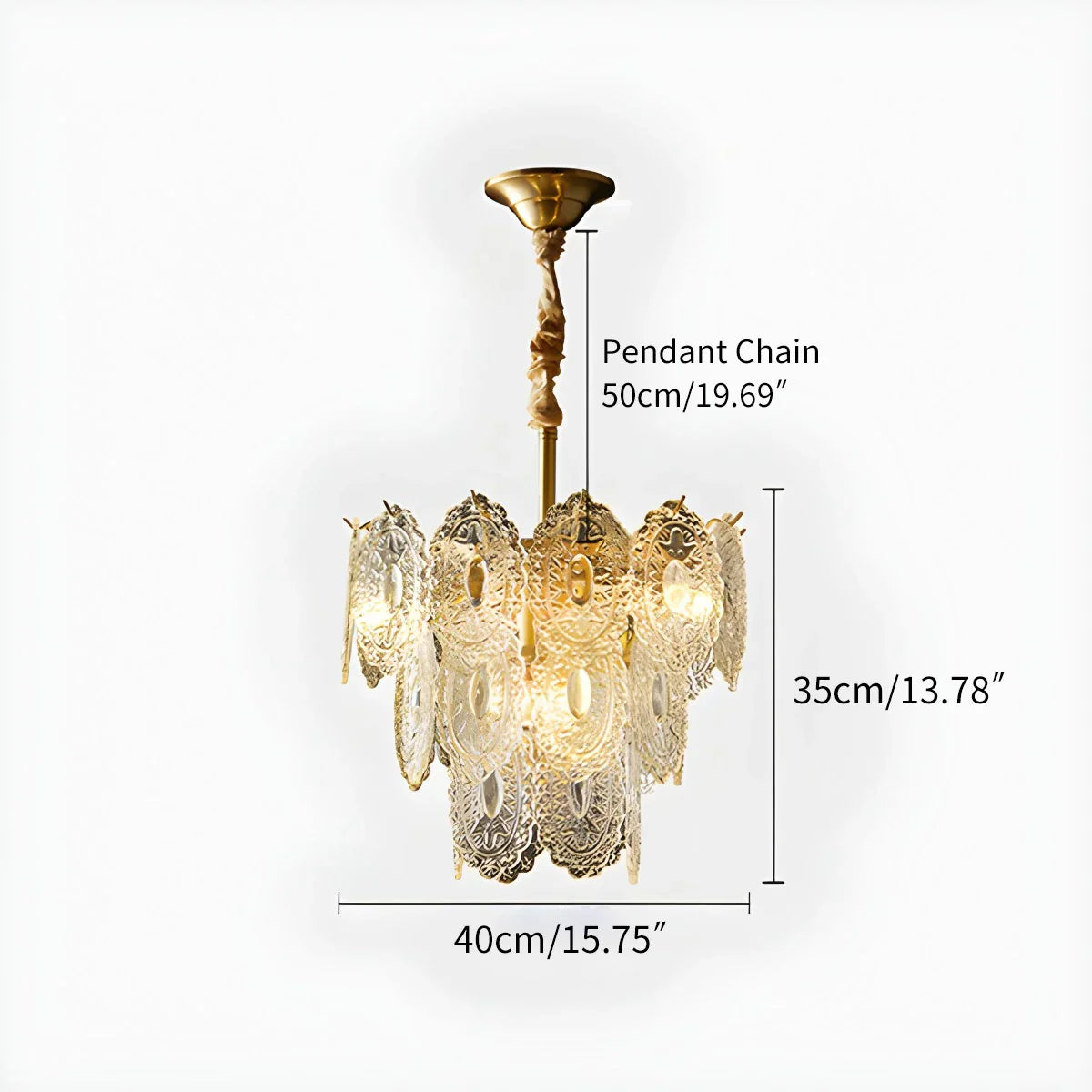 flairel Tiered Textured Glass Chandelier