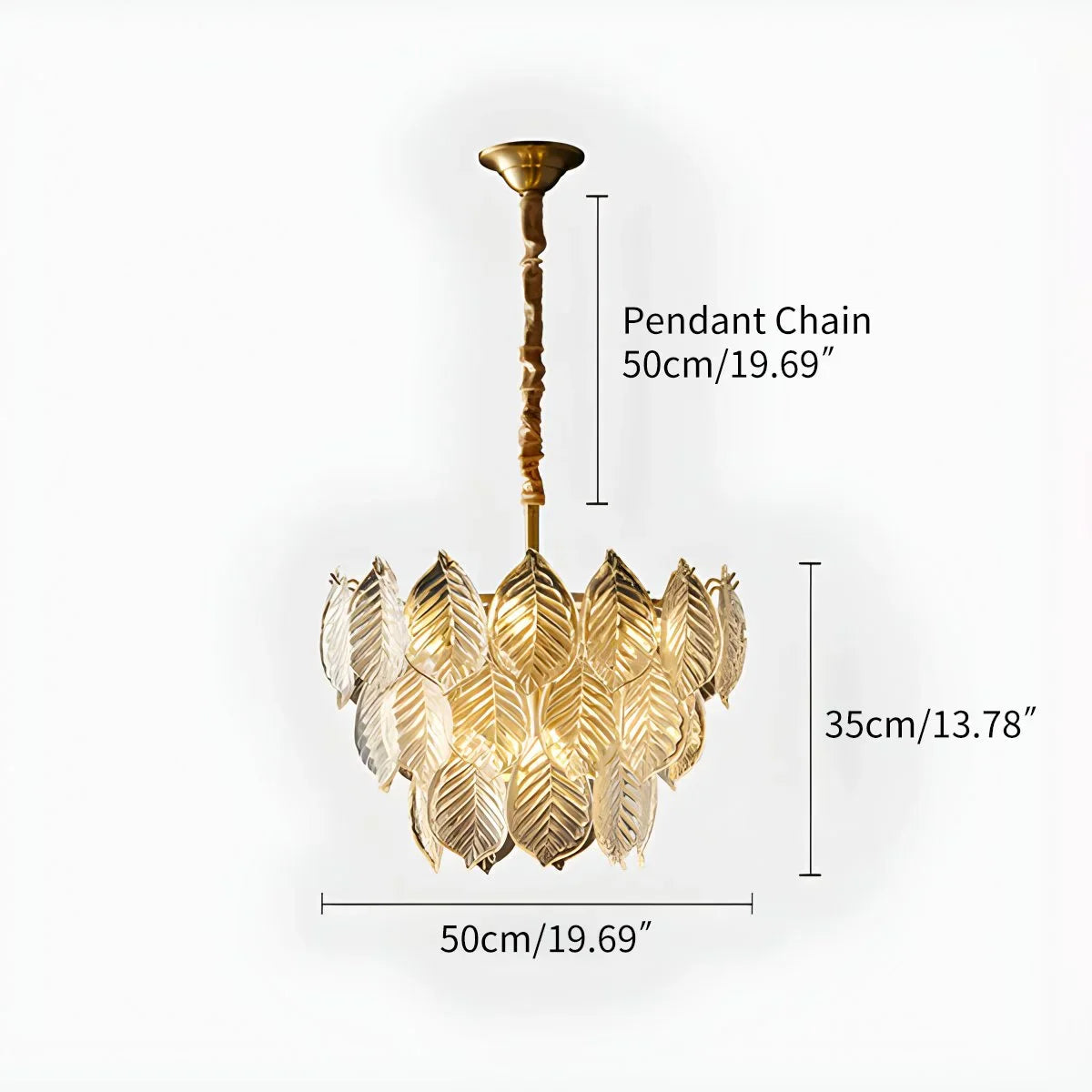 flairel Tiered Glass Leaf Chandelier