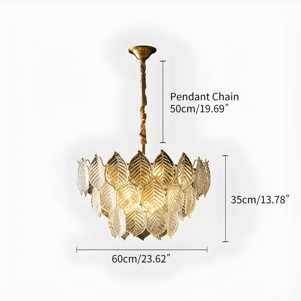 flairel Tiered Glass Leaf Chandelier