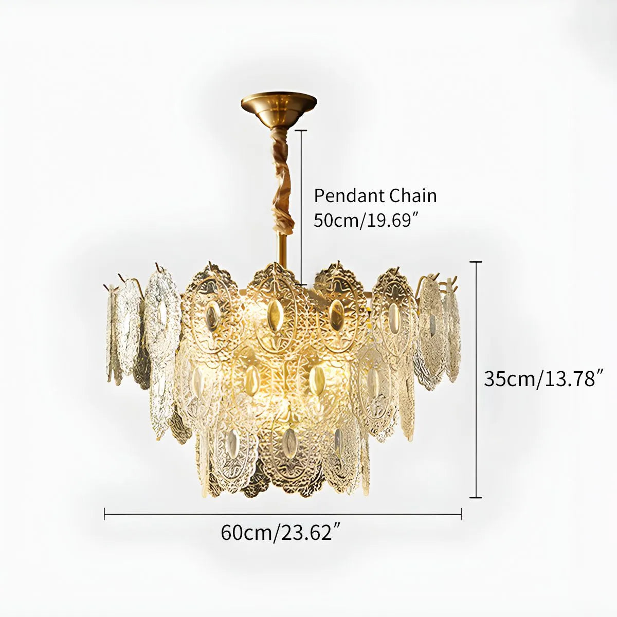 flairel Tiered Textured Glass Chandelier