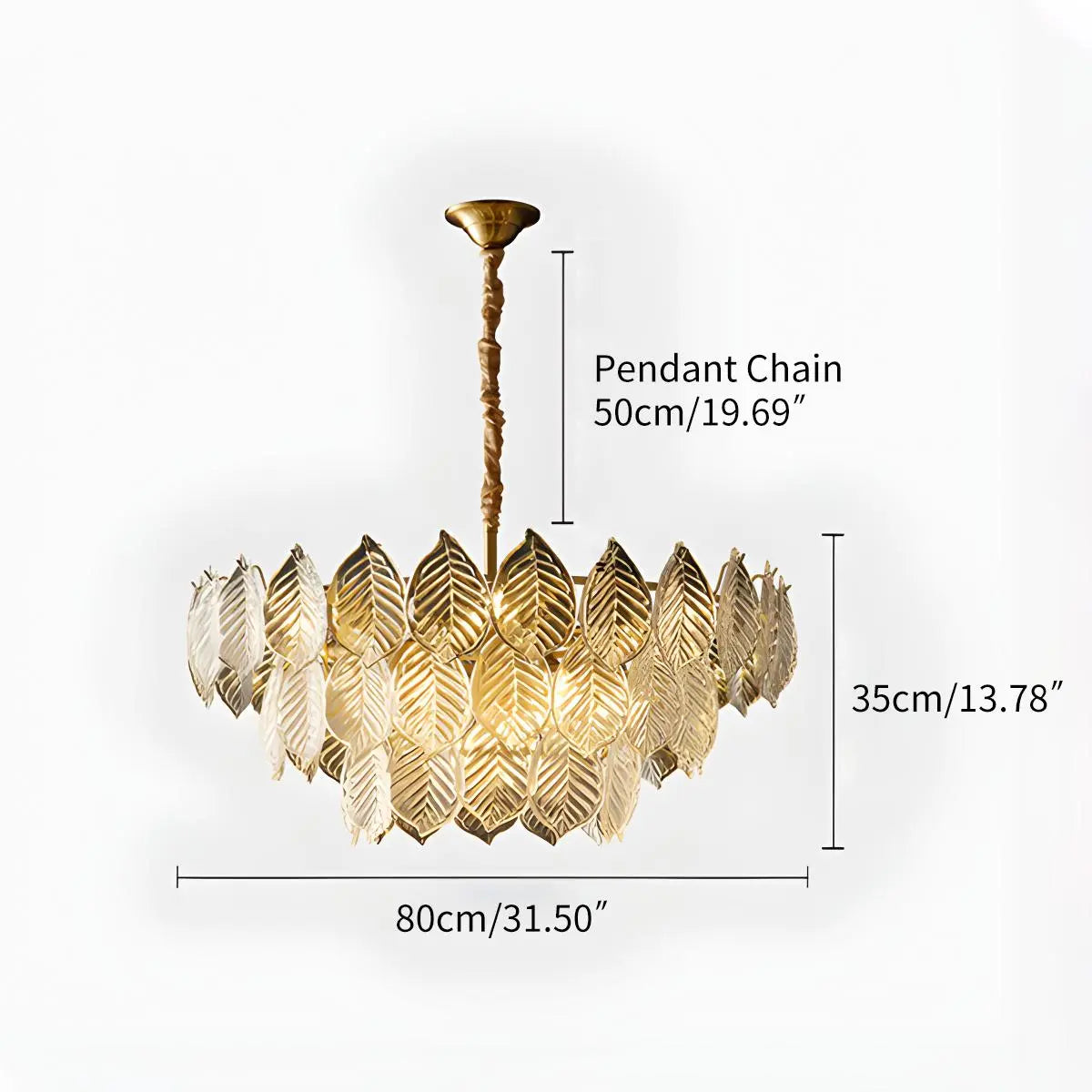flairel Tiered Glass Leaf Chandelier