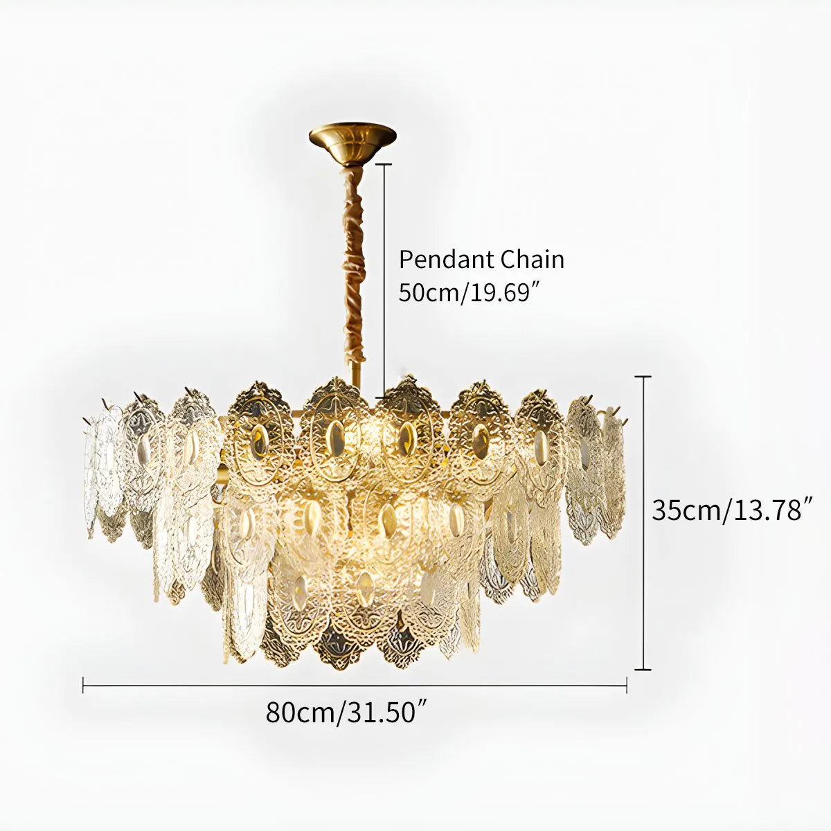 flairel Tiered Textured Glass Chandelier