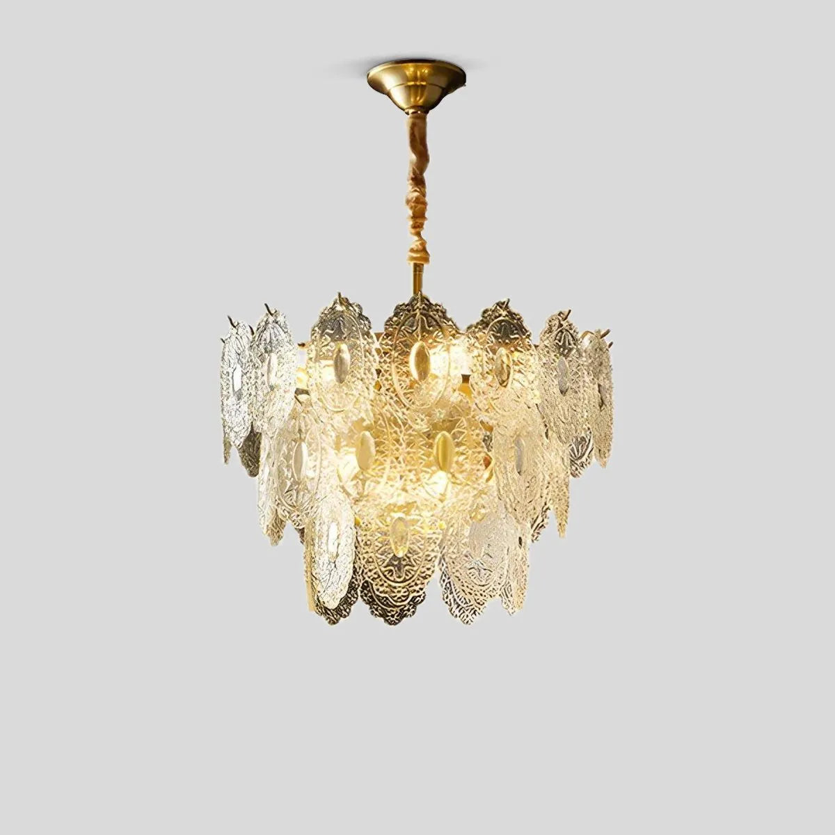 flairel Tiered Textured Glass Chandelier