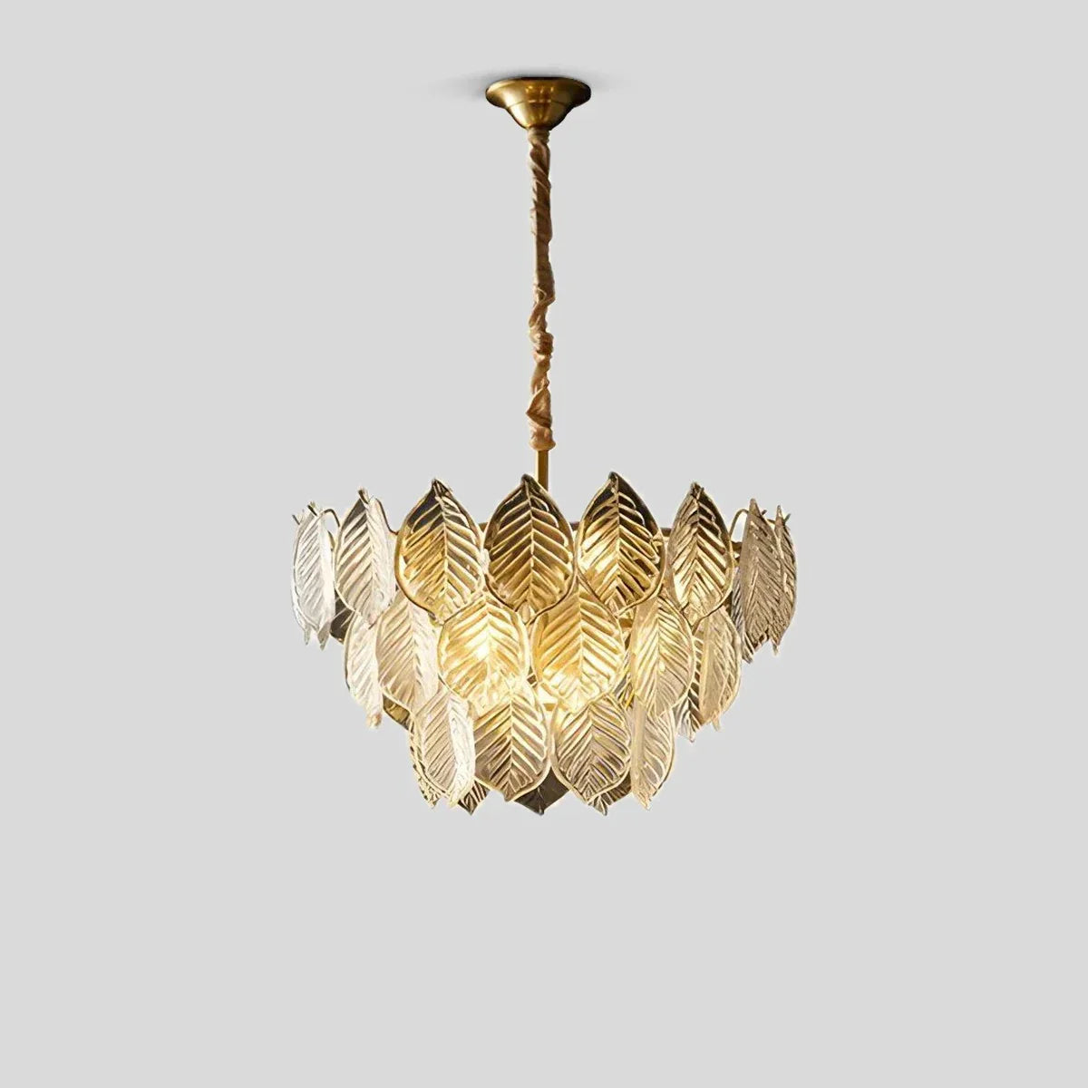 flairel Tiered Glass Leaf Chandelier