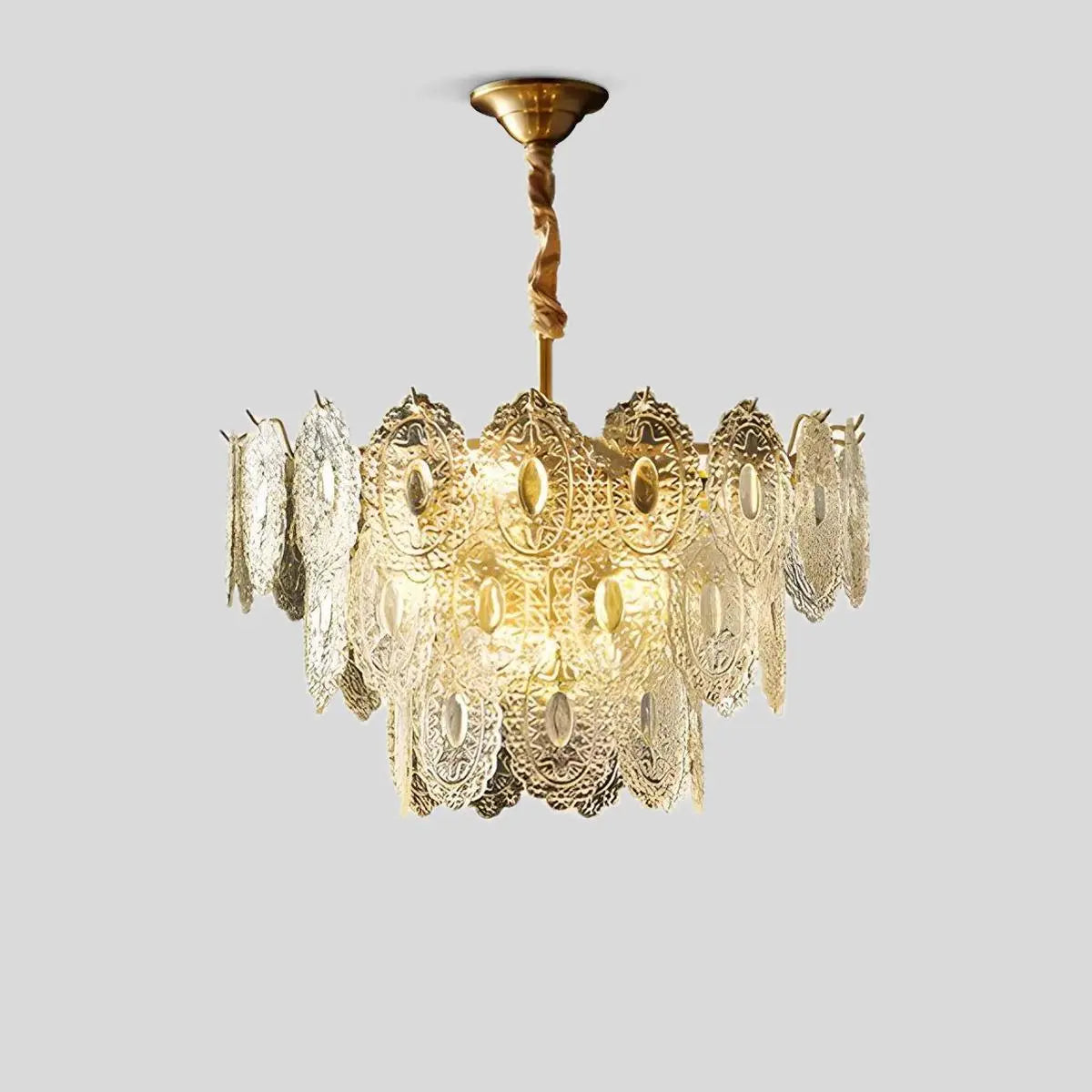 flairel Tiered Textured Glass Chandelier