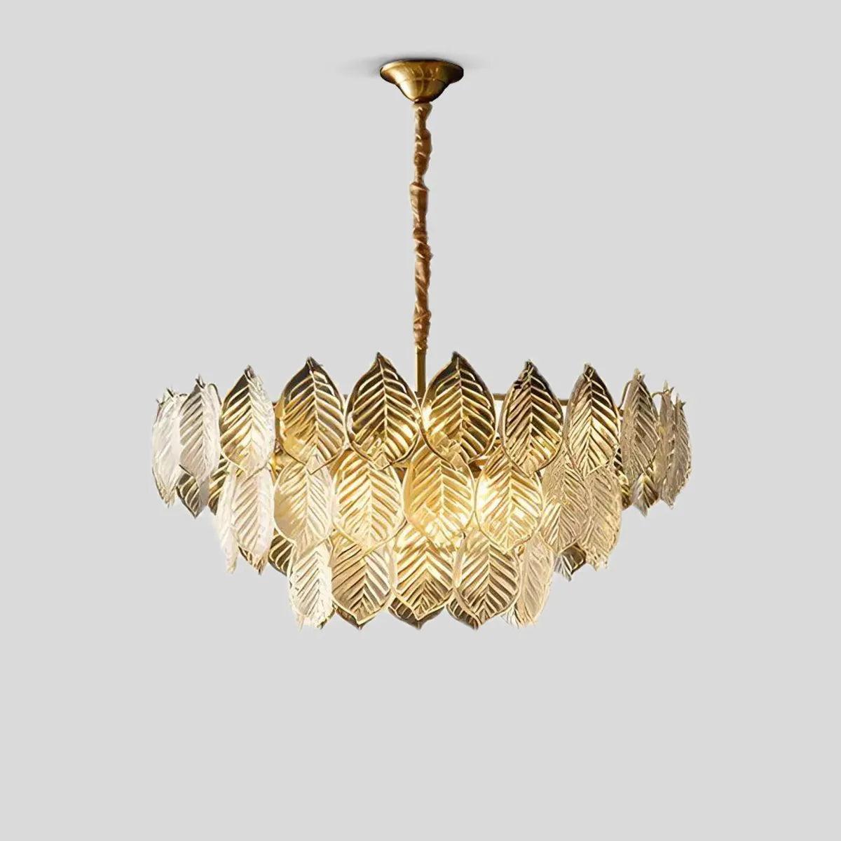 flairel Tiered Glass Leaf Chandelier