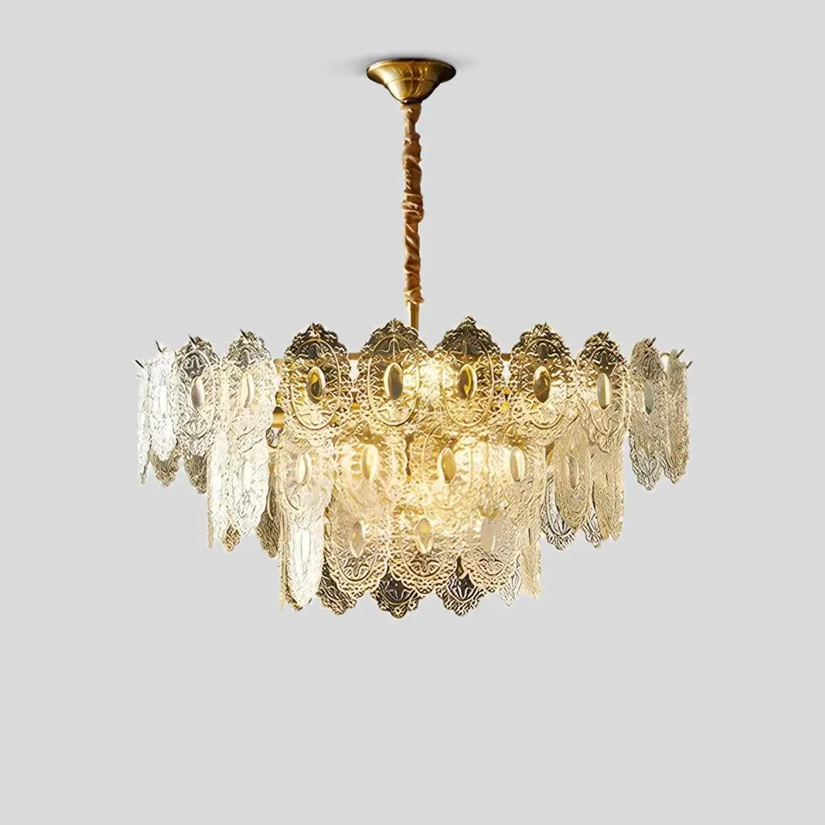 flairel Tiered Textured Glass Chandelier