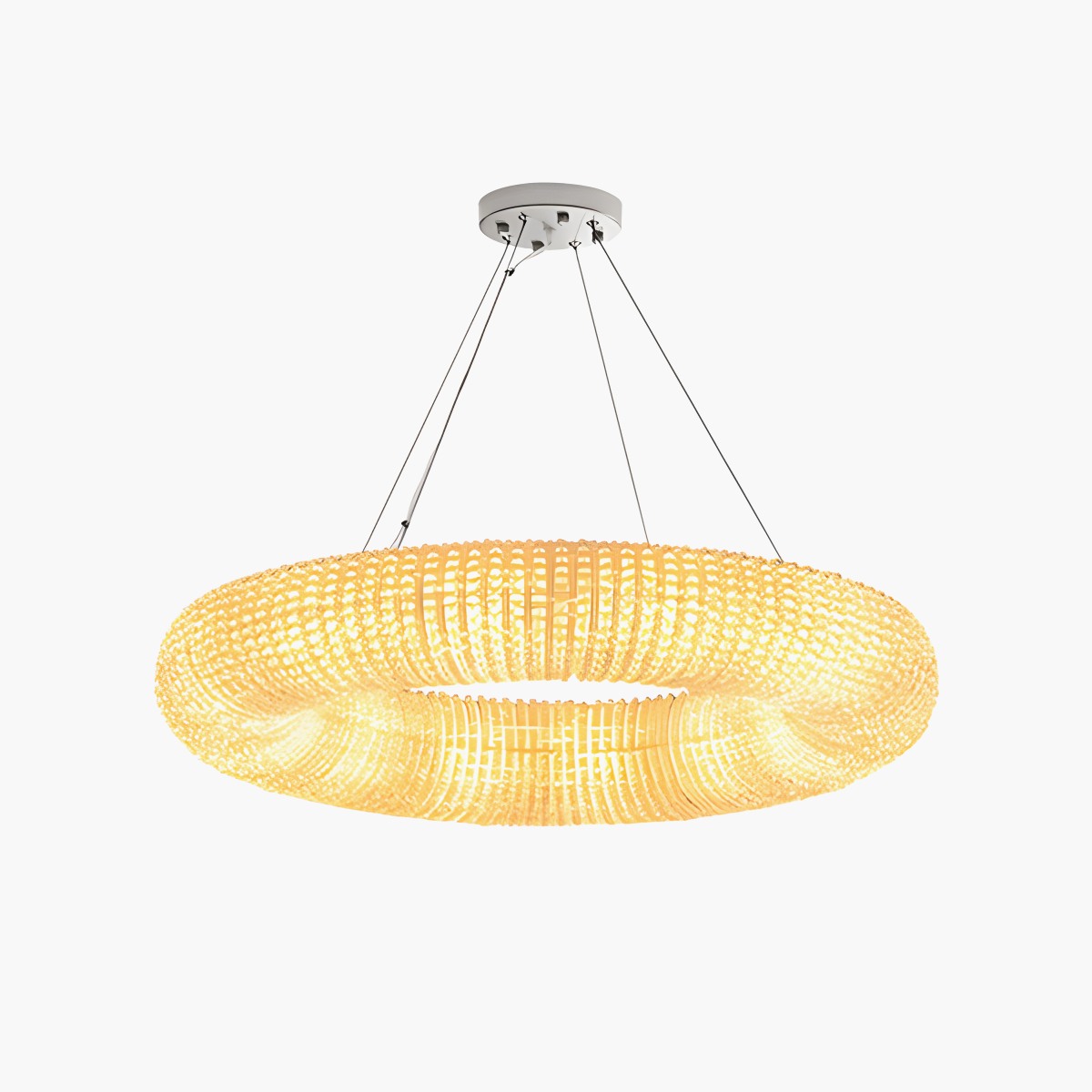 flairel Riddle Round Crystal Led Ring Chandelier