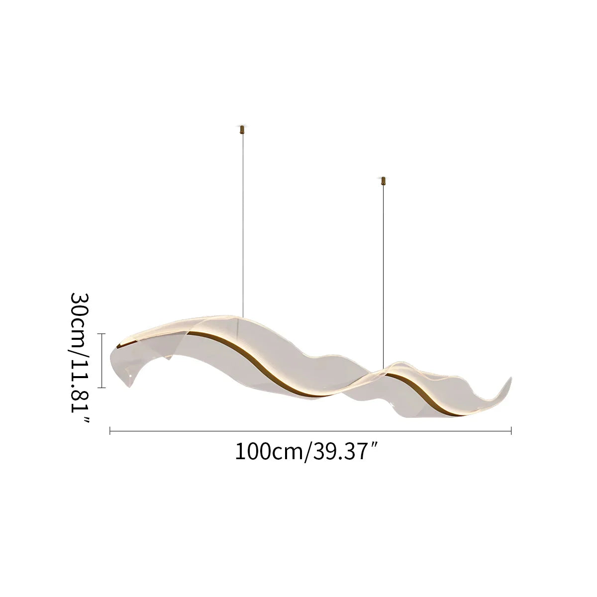 flairel Modern LED Wave Acrylic Chandelier