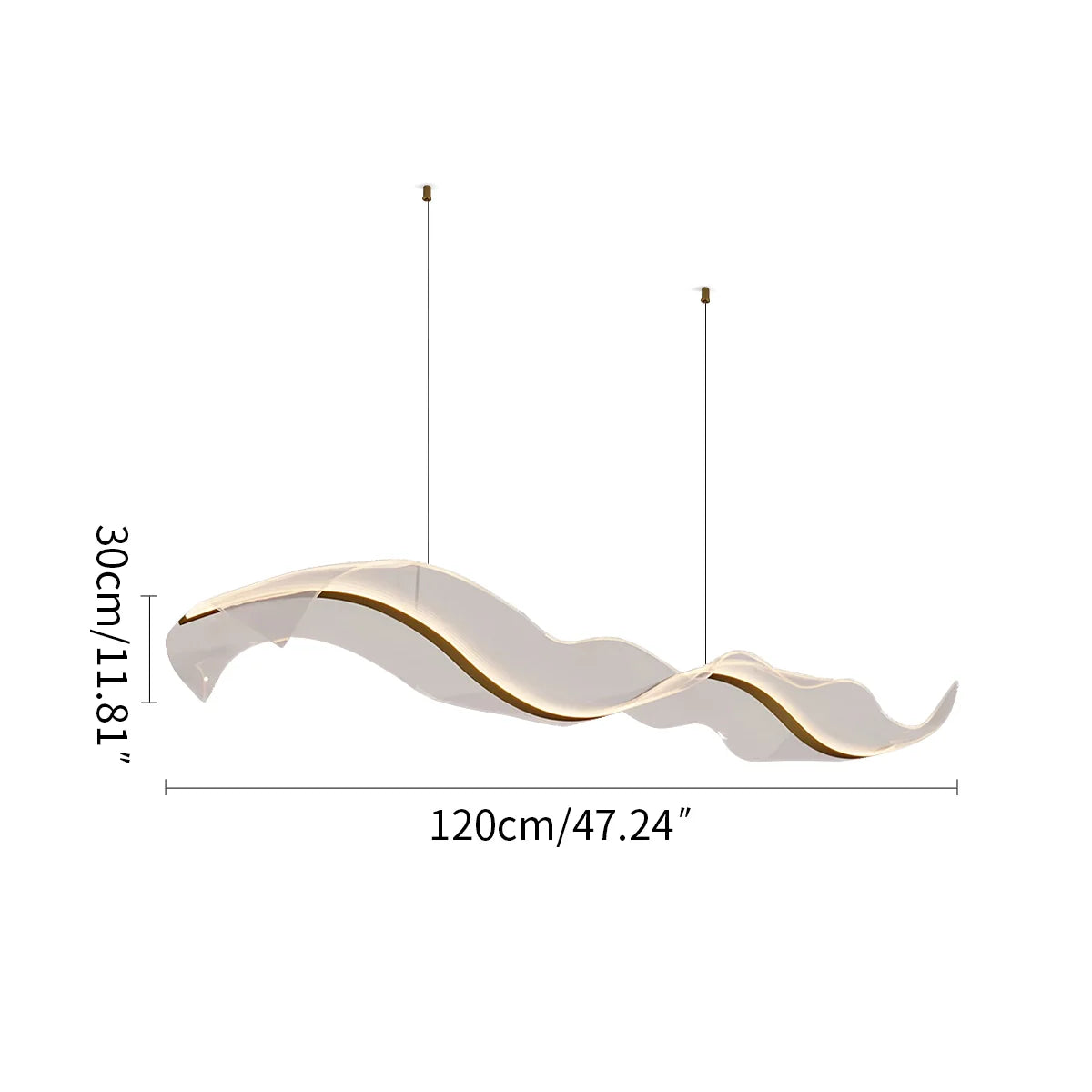 flairel Modern LED Wave Acrylic Chandelier