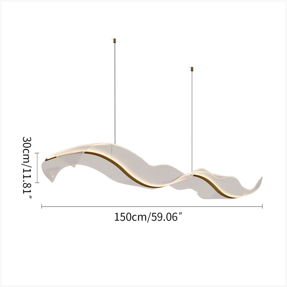 flairel Modern LED Wave Acrylic Chandelier