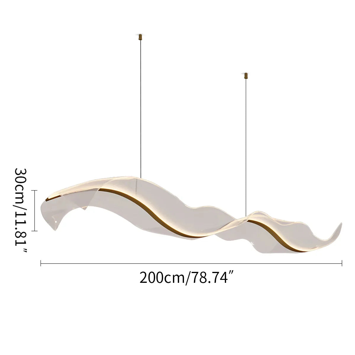 flairel Modern LED Wave Acrylic Chandelier