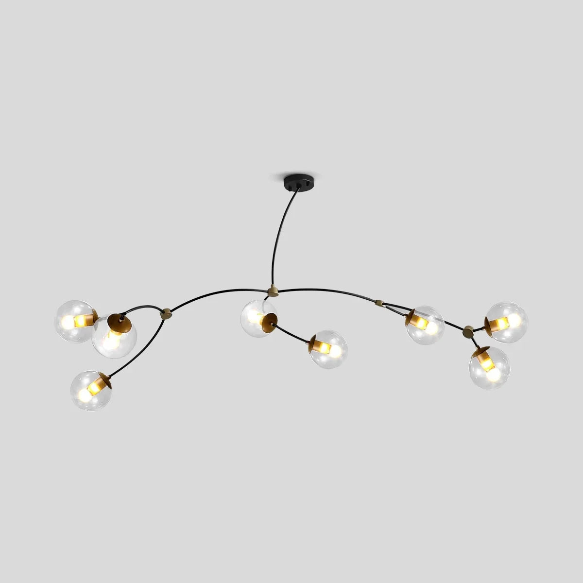 flairel Minimalist Sputnik Globe Glass Chandelier