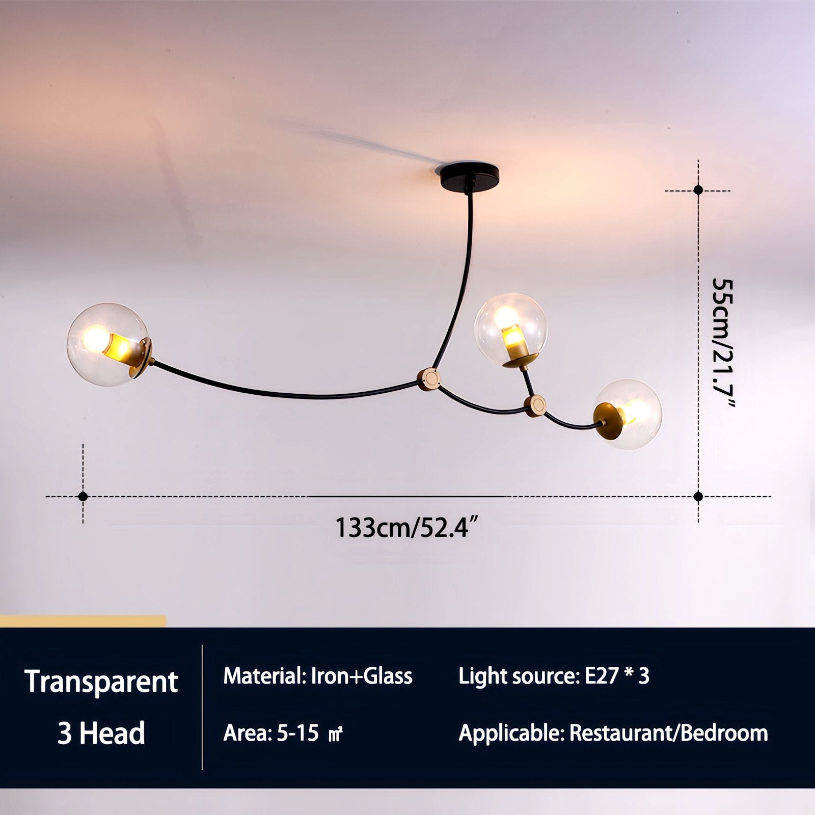 flairel Minimalist Sputnik Globe Glass Chandelier