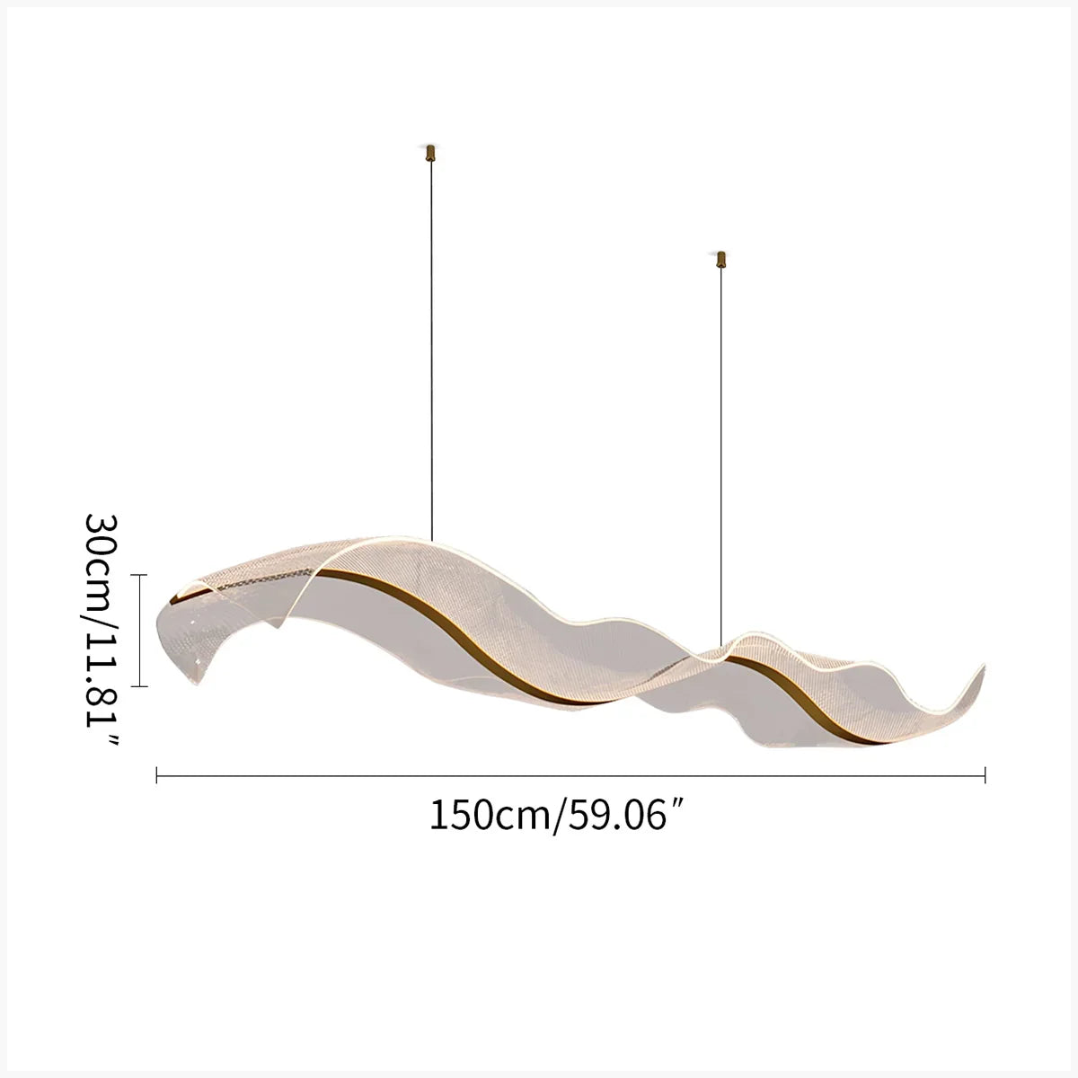 flairel Modern LED Wave Acrylic Chandelier