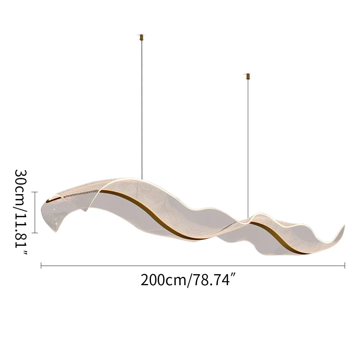 flairel Modern LED Wave Acrylic Chandelier
