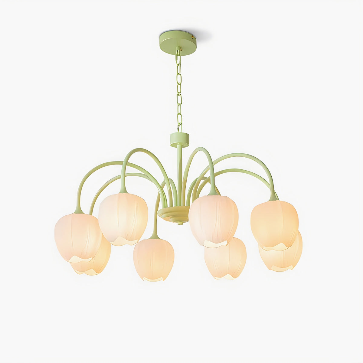 flairel French Romance Tulip Matcha Chandelier