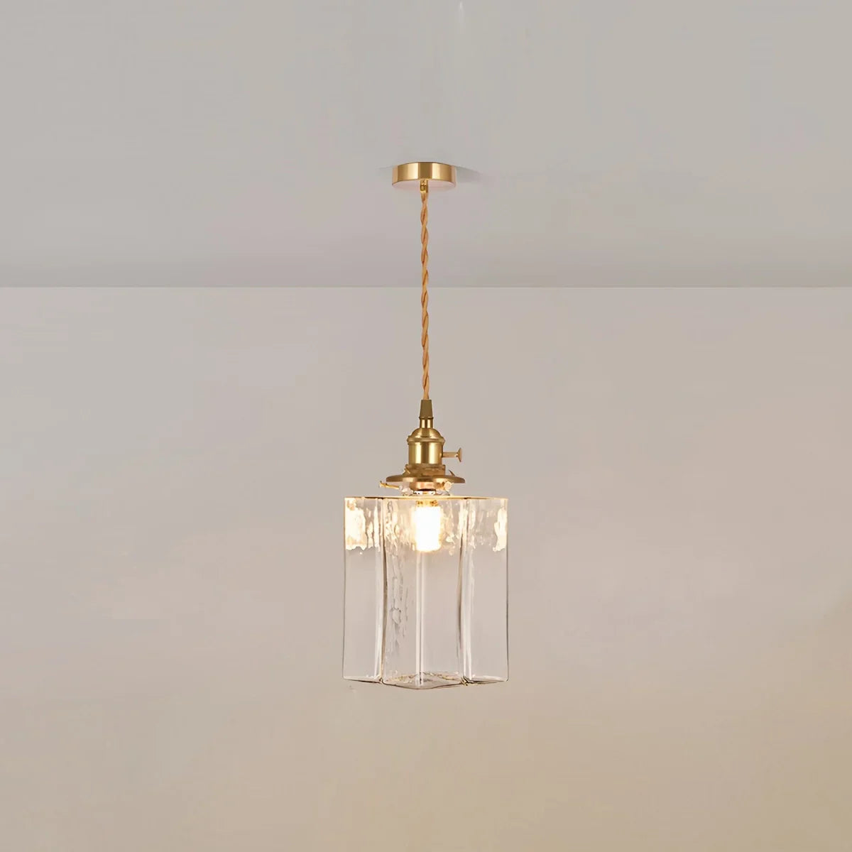 flairel Verglas Clear Glass Pendant Light for Bedroom