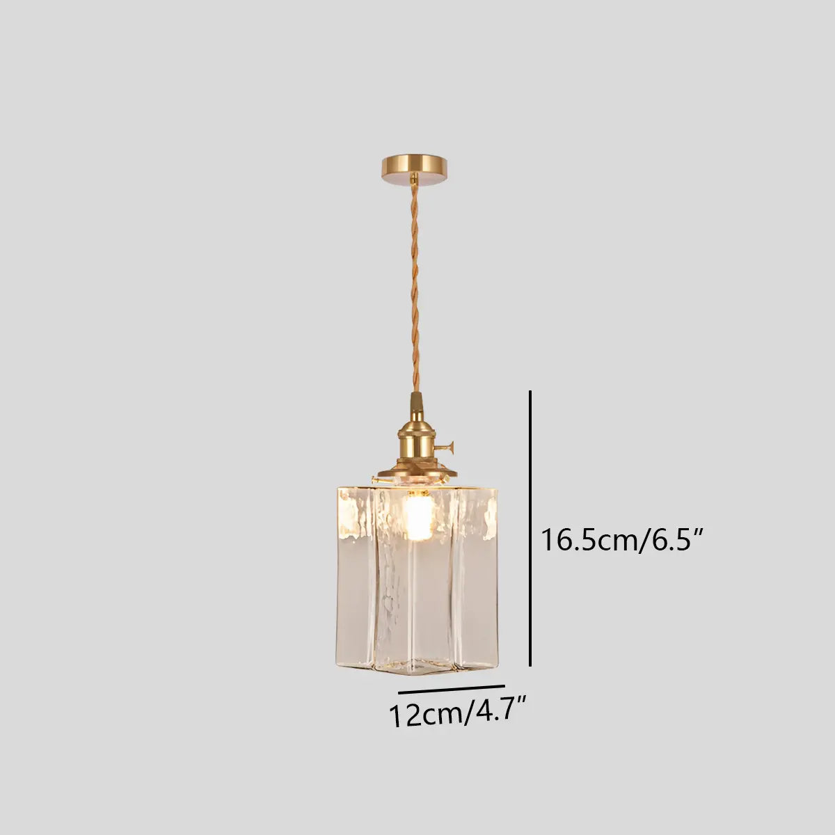flairel Verglas Clear Glass Pendant Light for Bedroom