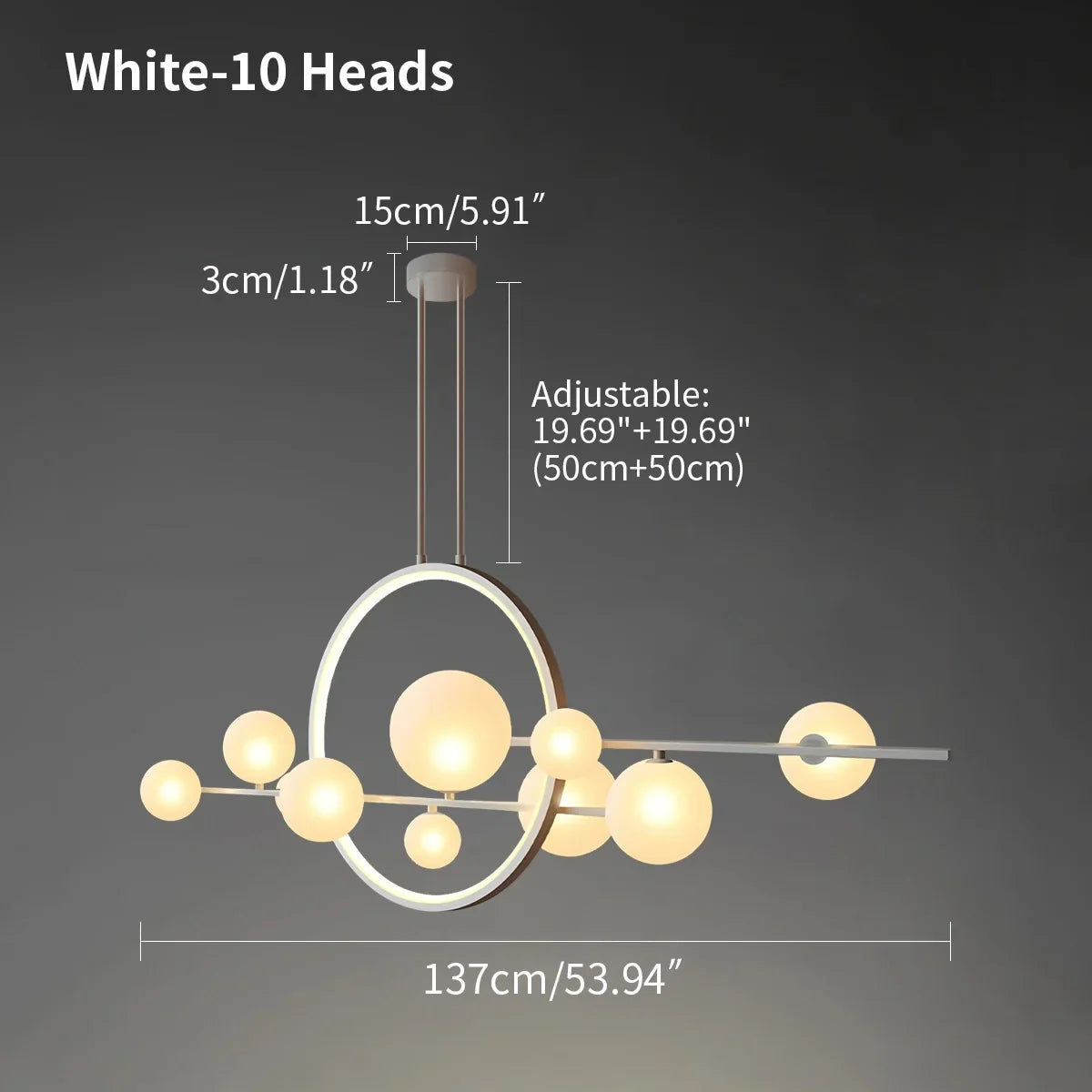 flairel Archipelago Modern Glass Ball Chandelier