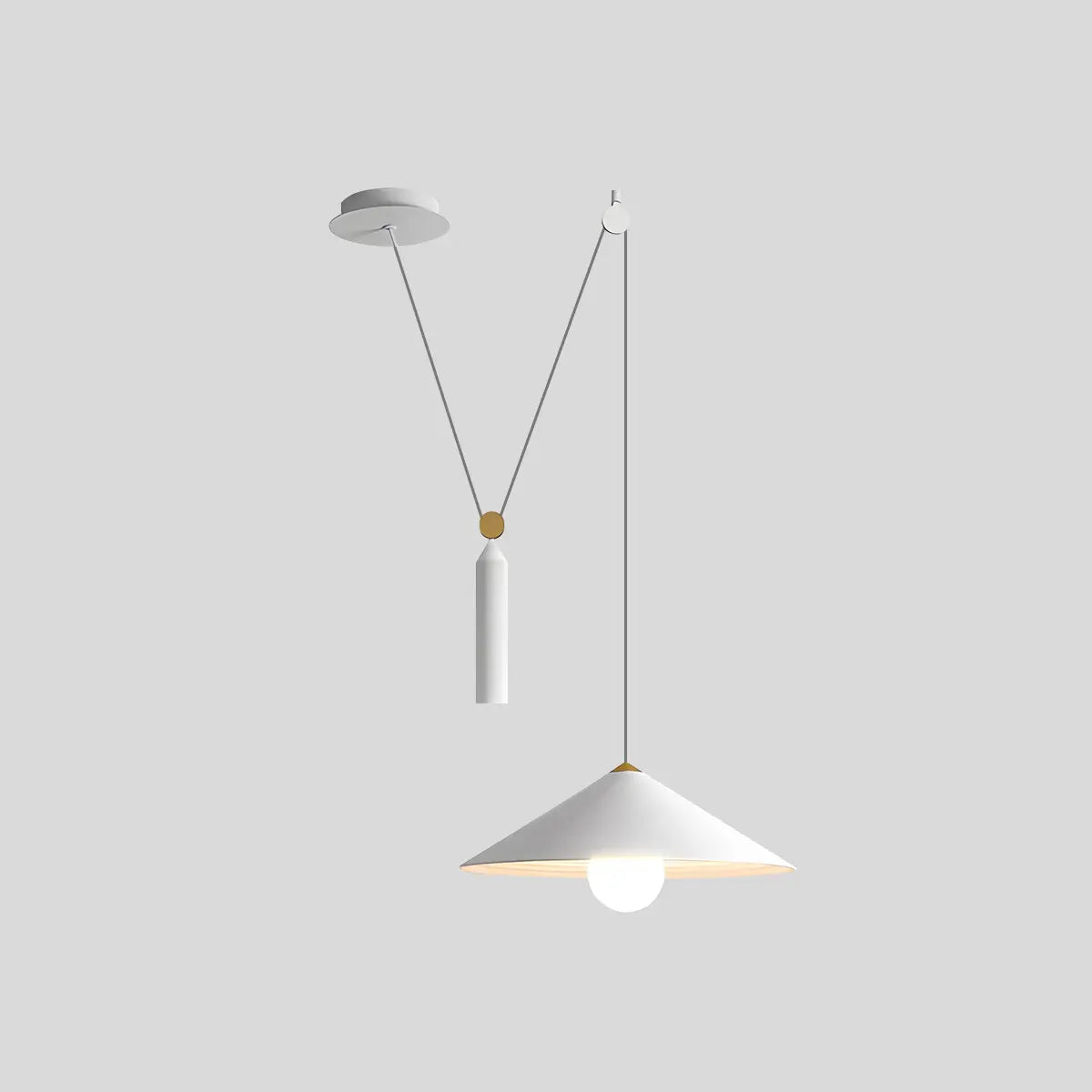 flairel Cone Counterweight Pulley Swag Pendant Lamp
